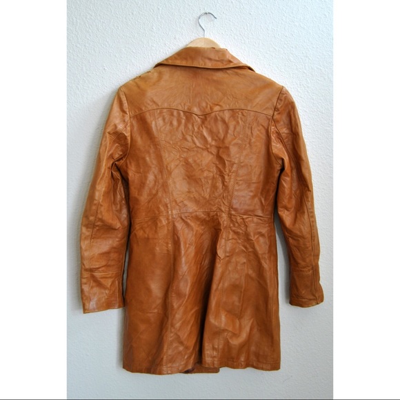 70s leather coat S-M - Picture 7 of 7